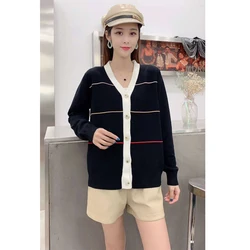 Suéter com decote em v para mulheres, 5 peças, atacado, fábrica, novo outono inverno, manga comprida, slim fit, suéter