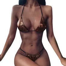 JAYCOSIN женский эластичный Одноцветный купальник из искусственной кожи, сексуальное однотонное кожаное бикини, пуш-ап мягкий бандаж, купальник, набор