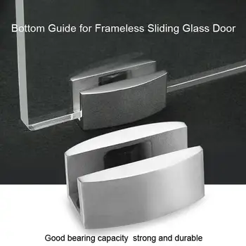 

304 Stainless Steel Floor Bottom Guide Replacement For Frameless Shower Room Sliding Glass Doors 8-14mm Thickness Adjustable