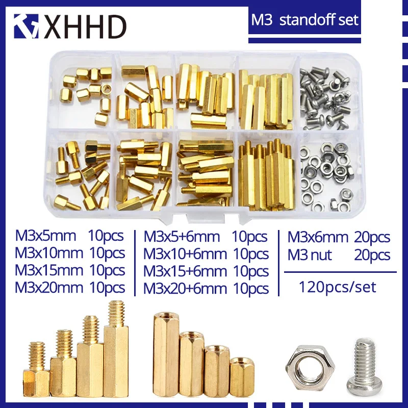 M2.5 M3 M4 Pcb Support Motherboard Standoff Kit Hex Brass Threaded