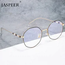 JASPEER, новинка, Классические винтажные очки, оправа, круглые линзы, плоская близорукость, оптическое зеркало, простая металлическая оправа для женщин/мужчин