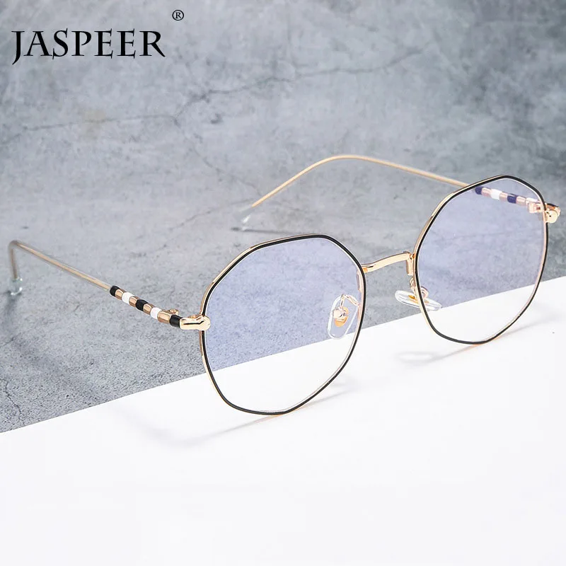 JASPEER 2020 New Classic Vintage Glasses Frame Round Lens Flat Myopia Optical Mirror Simple Metal Women/Men | Аксессуары для