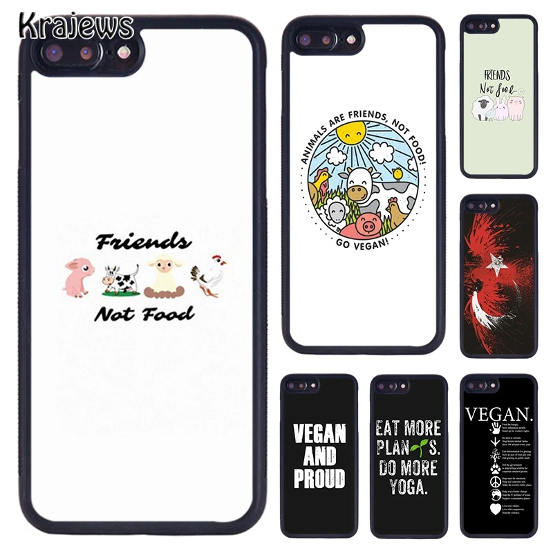 Чехол для телефона krajew Friends not Food с цитатами веганов iPhone 5 6S 7 8 Plus 11 12 Pro X XR XS Max Samsung