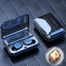 Bluetooth наушники, мини светодиодный дисплей, стерео звук, 2000 мАч, внешний аккумулятор, беспроводные гарнитуры, спортивные с микрофоном