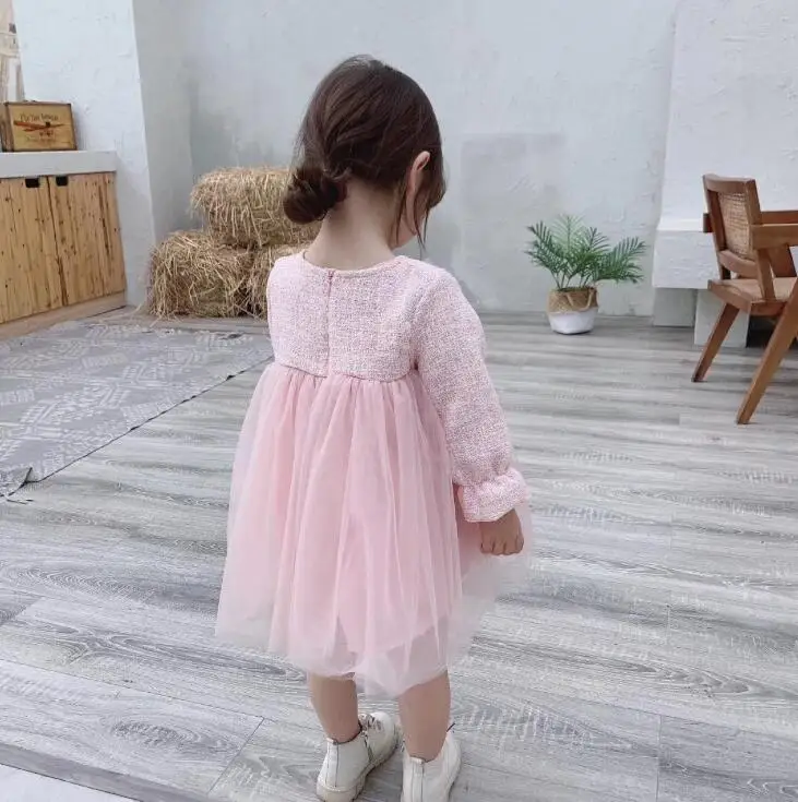 Новые детские сетчатые платья с бантом, милая одежда принцессы для девочек, 5 шт./партия