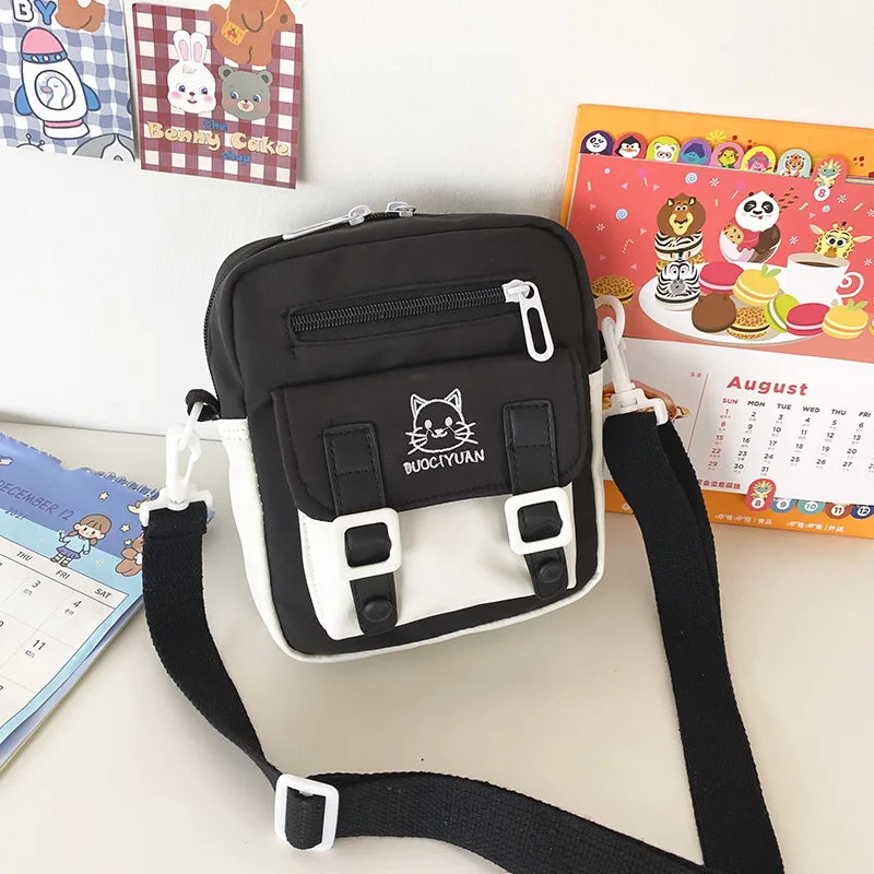 Japanese women small mobile phone bag cute cartoon cat girl student messenger bag funny personality shoulder bag