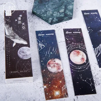 30 Pieces / 1 Set Of Paper Tag Bookmark Roaming Space Creative DIY Card Message Blessing Greeting Card Office Learning Bookmark a pack of summer fresh plants paper bookmark 30 pieces different design great gift