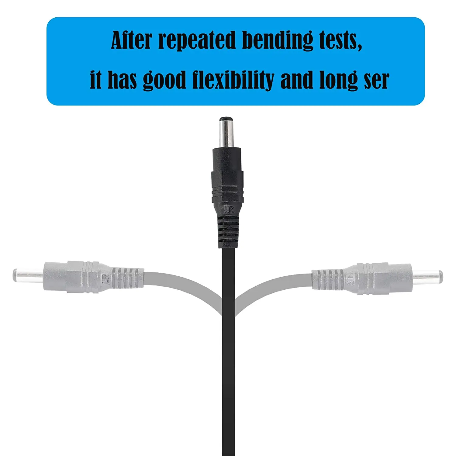 2pack DC Y Splitter Cable 1 Male to 2 Female 5.5mm x 2.1mm DC Power Extension Adapter Cable For CCTV Surveillance Cameras