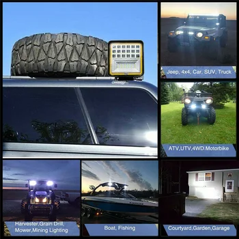 

50000H LED Work Light 4 Inch 400W Bar Dual Color Fog Lamp Offroad Auto