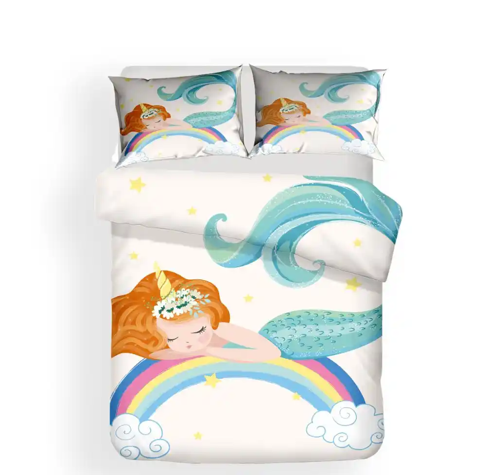 unicorn mermaid bedding