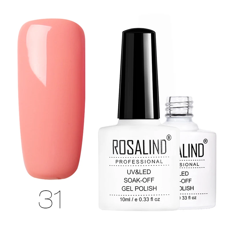 RD31 ROSALIND Гель-лак для ногтей 10 мл светящийся Алмазный красный Гель-лак для нейл-арта предназначен для всех маникюра впитывающийся полутоп базовый набор - Цвет: RD31