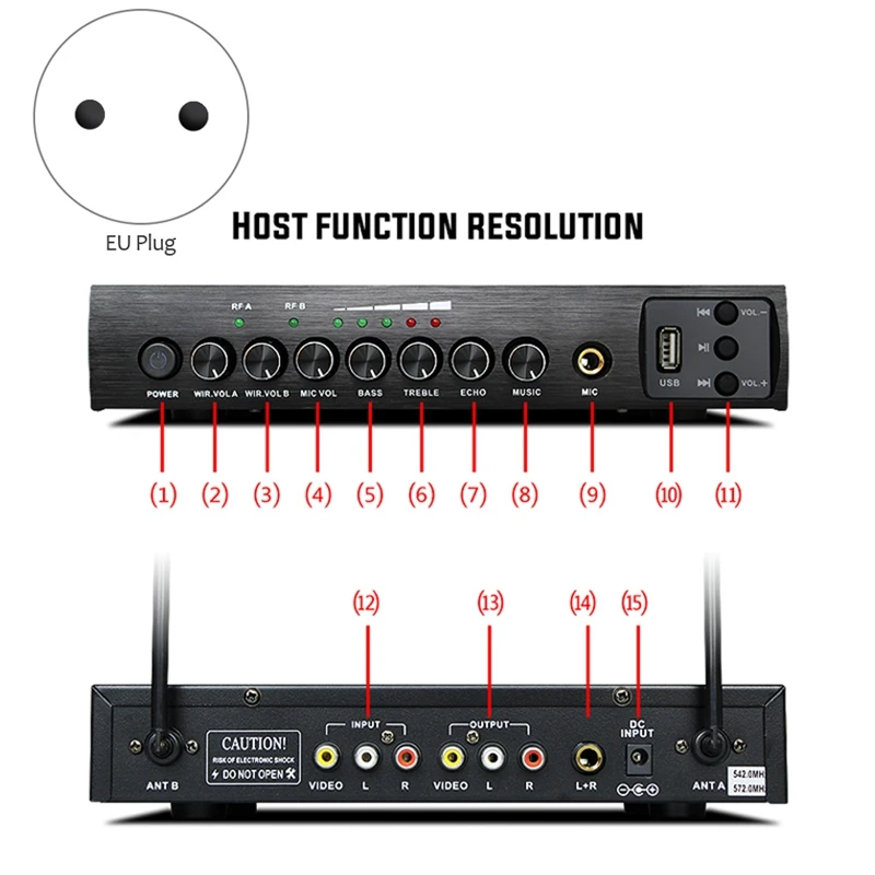 One for Two Wireless Microphone with Reverb Tuning