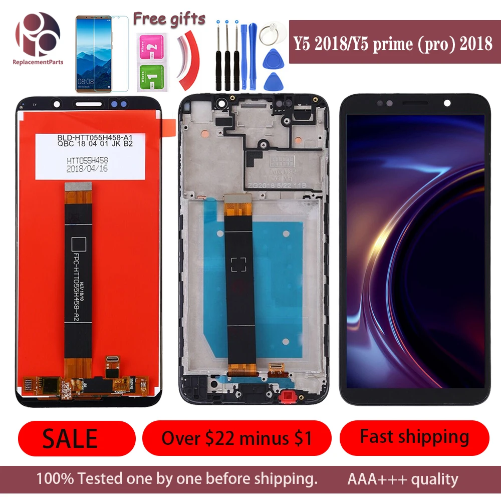 5 45 &quotдюймовый ЖК дисплей для huawei Y5 2018 кодирующий преобразователь сенсорного