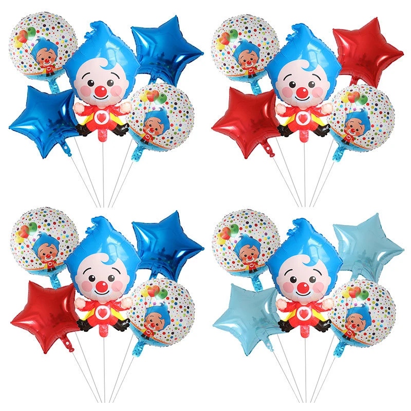 Juego de Globos de payaso de dibujos animados para niños, 5 piezas, globo  de aire plisado, decoraciones para el hogar, juguetes para niños,  suministros para Baby Shower|Globos y accesorios| - AliExpress