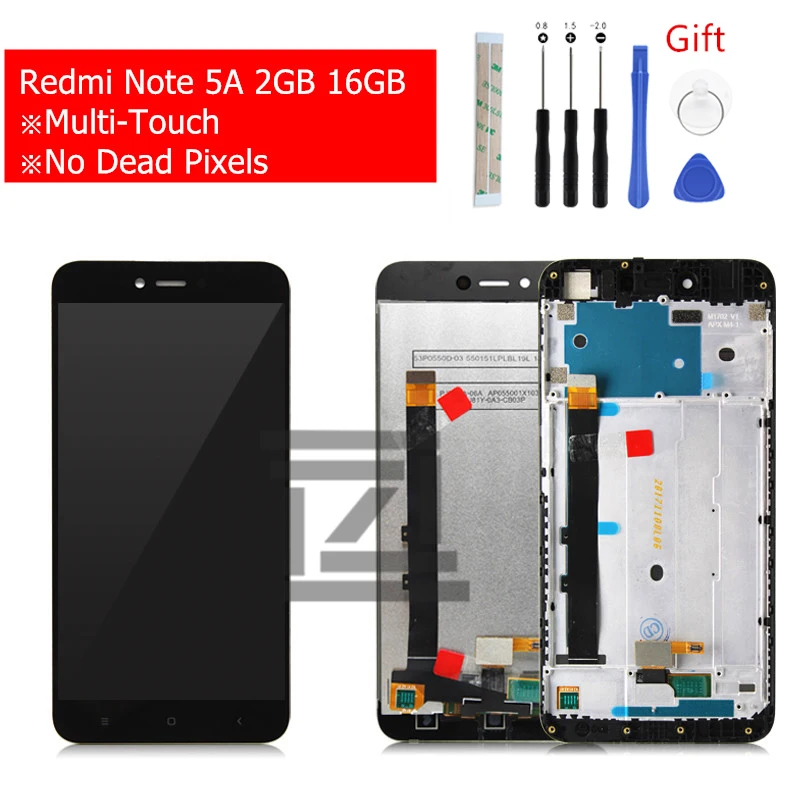 Для Xiaomi Redmi Note 5A ЖК 2 Гб 16 Сенсорный экран дигитайзер в сборе с рамкой Замена Ремонт