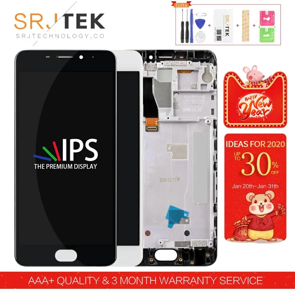 Goedkoop Srjtek Voor Meizu M5 Note Lcd Display Panel Touch Screen Digitizer Sensor Glas Volledige Montage Frame M621Q M621M M621C m621H