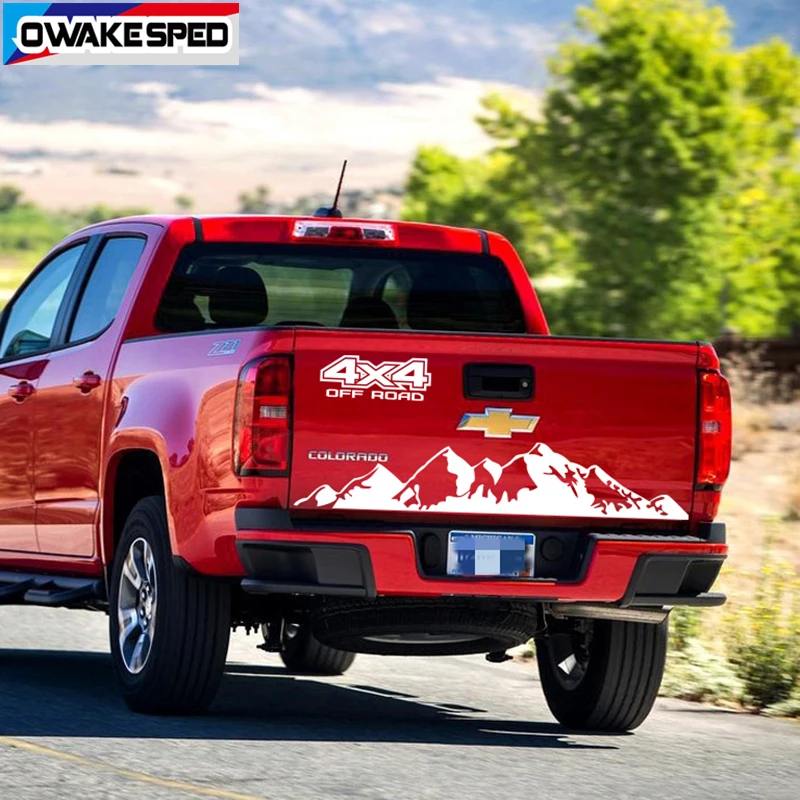 4X4 Mountain Graphics Sticker Pickup Trunk Decor Vinyl Decals OFF ROAD Styling Car Tail Stripes For-Chevrolet Colorado (2)