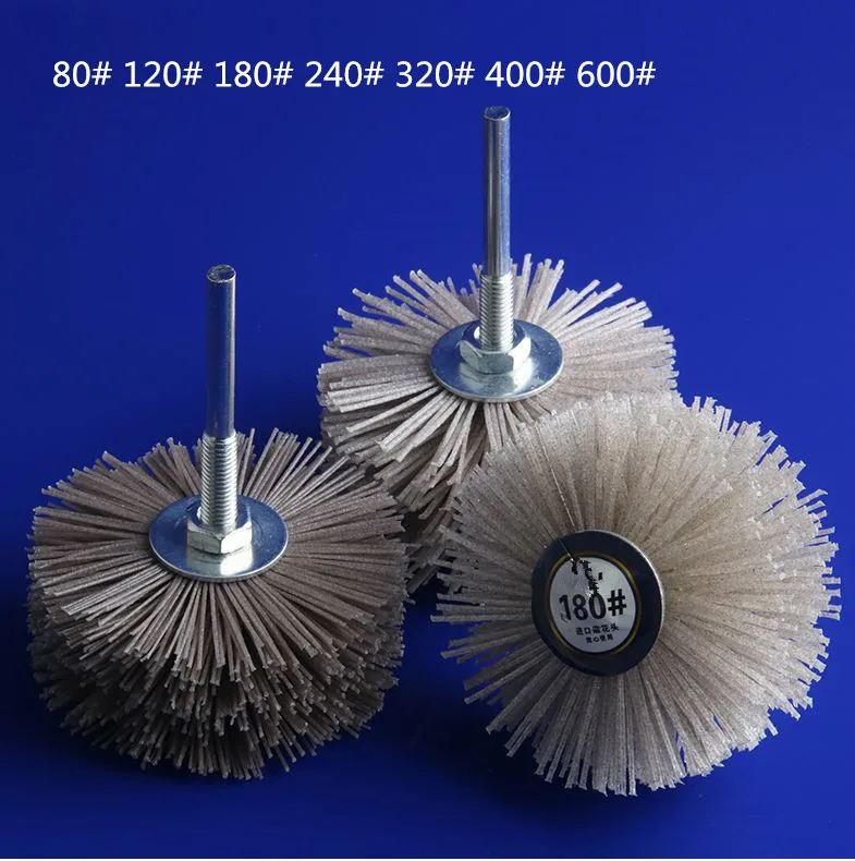 2pcs 6mm Drill Abrasive Wire Grinding Wheel Nylon Bristle Polishing
