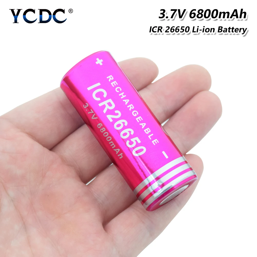 1/2/4 шт 3 7 В вольт ICR 26650 6800mAh литий ионный батарея перезаряжаемая для светодиодного