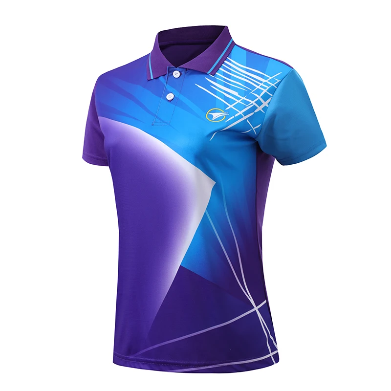 Футболка для бадминтона для мужчин/женщин, спортивная футболка для бадминтона, футболка для настольного тенниса, теннисная футболка AY002 - Цвет: Woman 1 shirt