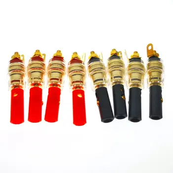 

4pair 33MM Banana Connector 4mm Thread Medium Amplifier Speaker Spade Terminal Binding Post Banana Plug Socket Connector