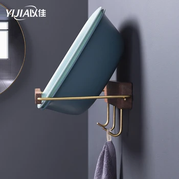 

Bathroom Wash Basin Hook Organizer Shelf Holder kitchen Wall Mounted Washbasin Stand Kitchen Lid Rack Pan Pot Cover with hooks