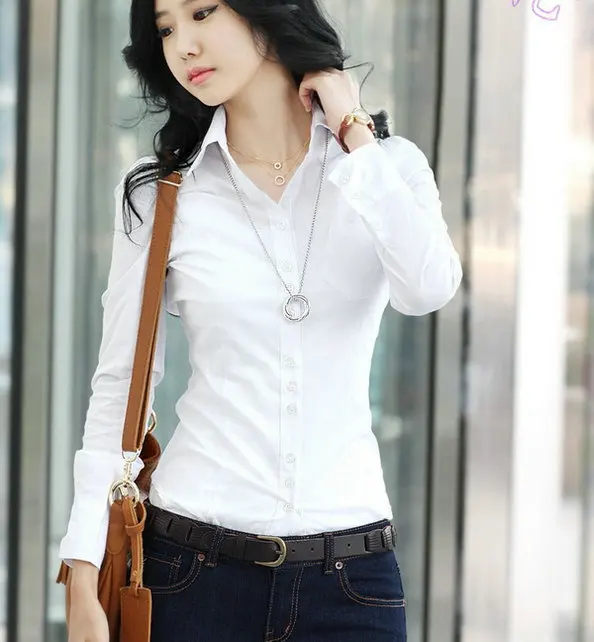 2XL Heißer Verkauf Frauen Frühling 2021 Koreanische Weiße Blusen Casual Langarm Damen Shirts Schwarz Blusen 1XL Hemd_voghion.com