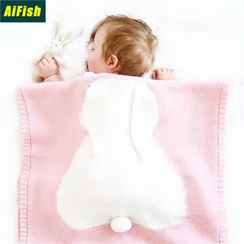 

Rabbit Ear Blanket Three-Dimensional Rabbit Blanket Children Knitted Cover Blanket Beach Mat Baby Baby Holding Blanket TZ001-4