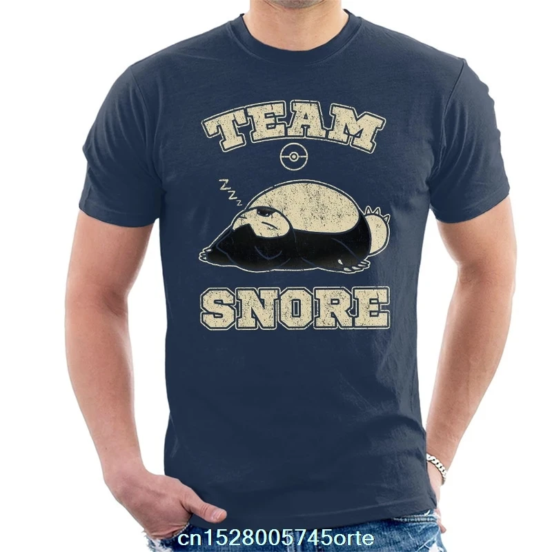 Мужская футболка с принтом camiseta Pokemon Team Snore Snorlax 100% хлопок женская | одежда