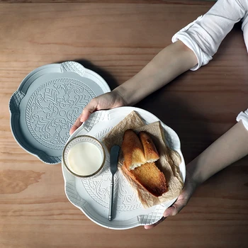 

SWEETGO 10inch Bread trays table dessert dishes storage wood plate with enchase home decoration cake tools Food photography