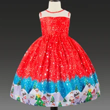 Рождественское платье для девочек, костюм для собаки Санта Клауса, Детские платья для девочек, винтажное платье принцессы, детское вечернее платье