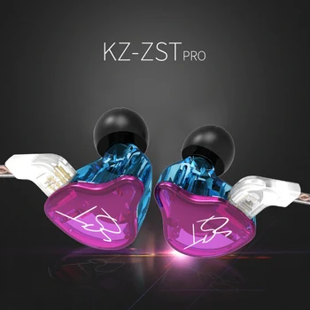 

Original KZ ZST Colorful BA+DD In Ear Earphone 3.5mm Armature Dual Driver Headset HIFI Bass Noise Cancelling Earbuds With Mic
