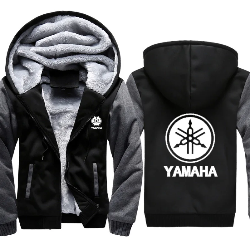 

Hoodies Men Yamaha Car Logo Print Jacket Men Hoodies Casual Winter Thicken Warm Fleece cotton Zipper Raglan Coat Male Tracksuits