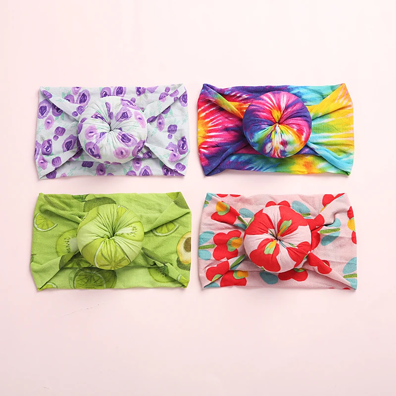 20pc-lot-flower-print-round-knot-nylon-baby-headbandstie-dye-print-rainbow-color-nylon-headband-for-girls-turban-bun-headband