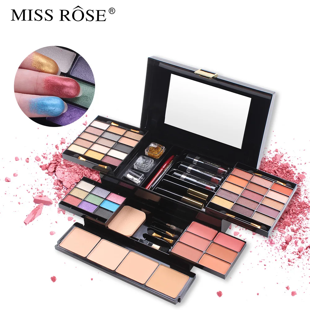 Miss Rose Professional 180 Color Eyeshadow Blush Cosmetic Foundation Face Powder Makeup Sets Eye Shadows Palette