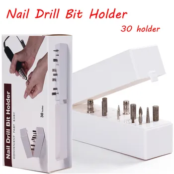 

30 Hole Pink Organizer Manicure Box Displayer Nail Drill Bit Holder Stand Nail Drill Display Stand