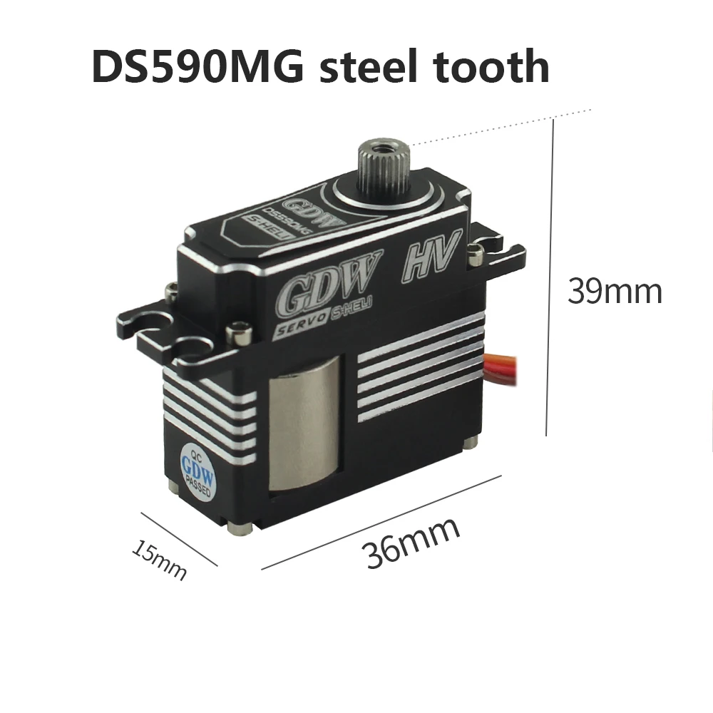 DS590MG Steel tooth GDW DS590MG вертолет Swashplate средняя узкая частота все металлические высокого напряжения HV цифровой рулевой механизм 450-500 замок хвост - Цвет: DS590MG Steel tooth