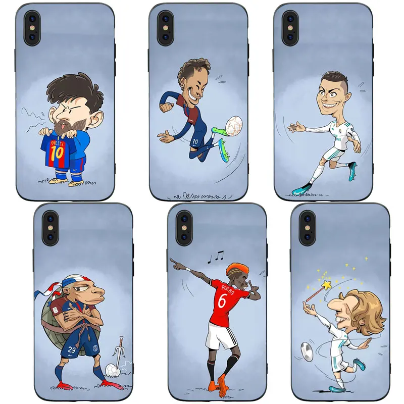 RKQ футбол Месси Mbappe Neymar Мягкий силиконовый чехол для телефона для iPhone 5S, SE 6 6S 7 8 Plus X XS XR 11 Pro Max TPU чехол