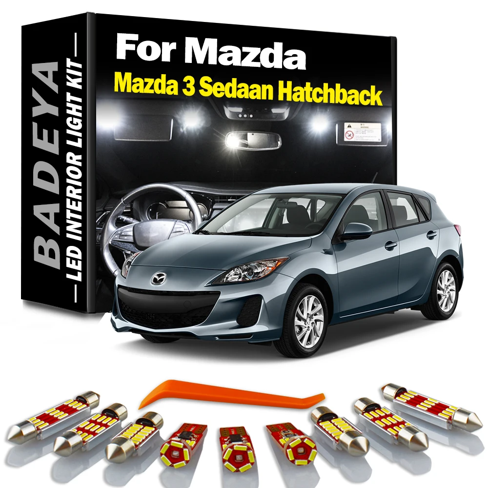 BADEYA 9 шт. Canbus Светодиодная лампа для освещения салона автомобиля Kit 2010 2011 2012 2013 Mazda 3