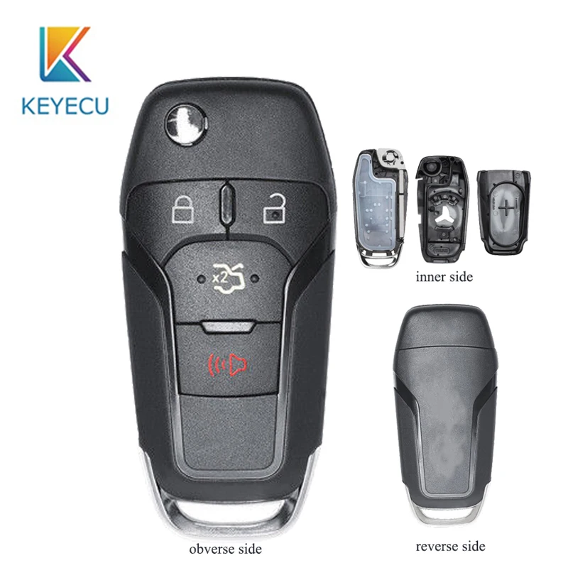 KEYECU для Ford Fusion Edge Explorer 2013 замена флип дистанционного ключа автомобиля оболочки 4 кнопки Fob FCC: N5F-A08TAA