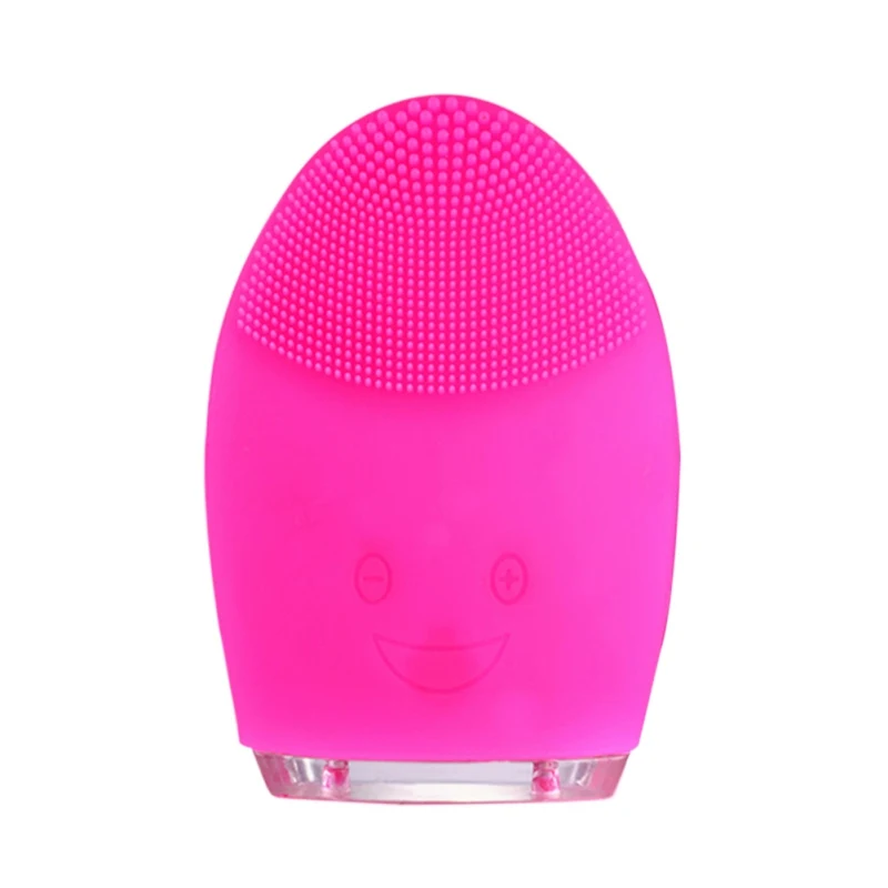 USB Mini Face Cleaning Brush Electric Massage Washing Machine Waterproof Silicone Cleansing Tools skincare pore cleanser - Цвет: Rose Red