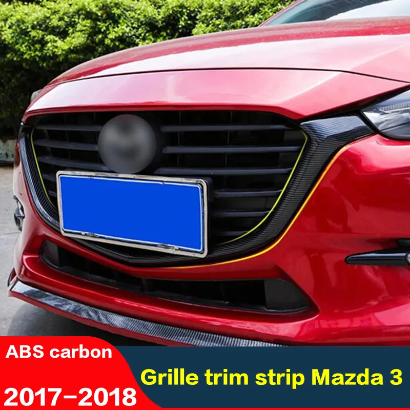 

CEYUSOT For Car grille trim strip Mazda 3 2017 2018 FRONT Bumper Full Star RACING Grills Cover Trim mazda3 ACCESSORIES GRILL M3