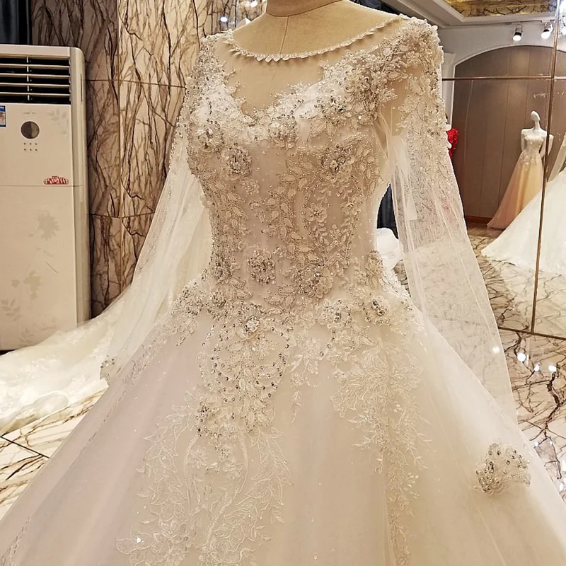LS99064 элегантное кружевное свадебное платье бальное с кристаллами Свадебные