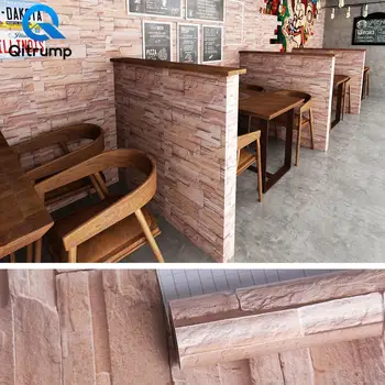 

Waterproof 3D Wood Grain Brick Stone Wallpaper Self-adhesive Rustic Wall Stickers Bedroom Living Room Kitchen Home Improvement