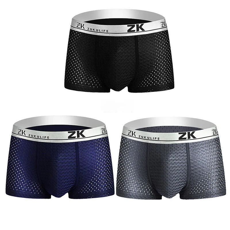 

3Pcs/lot Men Boxer Underwear Men Solid Print Man Boxers Homme Comfortable Underpants Soft Breathable Male Panties L-5XL