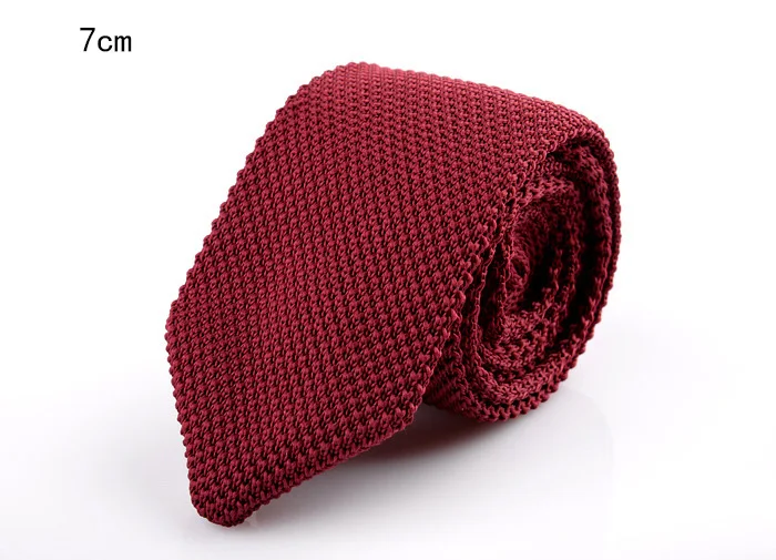 Модный вязаный тонкий галстук 7 см в зеленую и красную полоску, однотонный галстук с принтом для мужчин, деловые Свадебные Галстуки для отдыха, аксессуары для костюмов - Цвет: A12