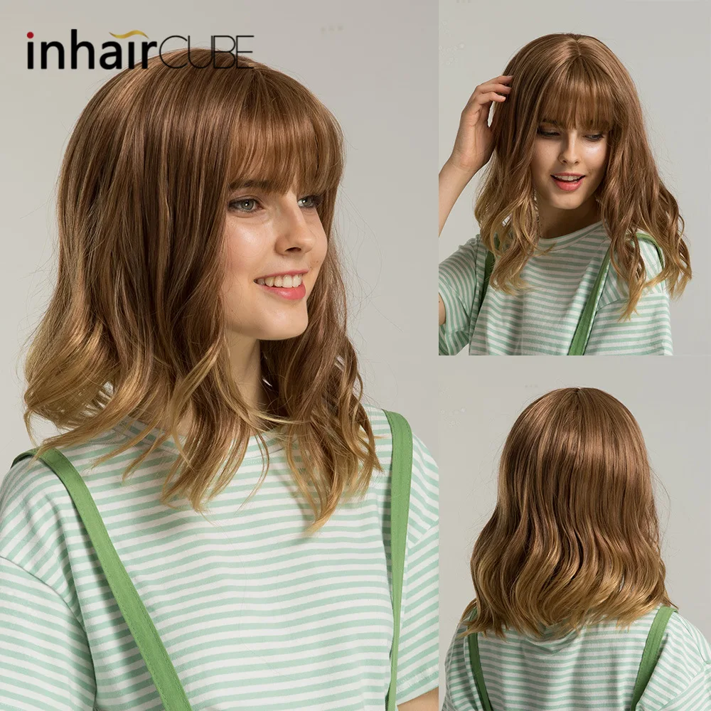 Inhaircube 14 &quotдлинные волнистые синтетические волосы женский парик смешанный цвет