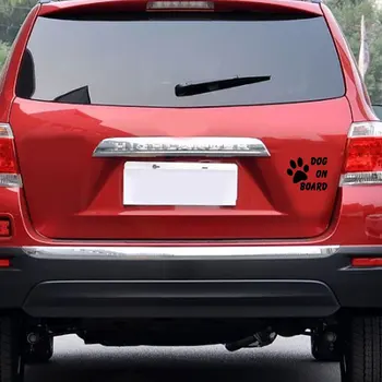 

Cute Dog on Board Car Sticker Car-Styling Pet Footprint Paw Puppy Reflective Stickers Decals Car Styling Accessories