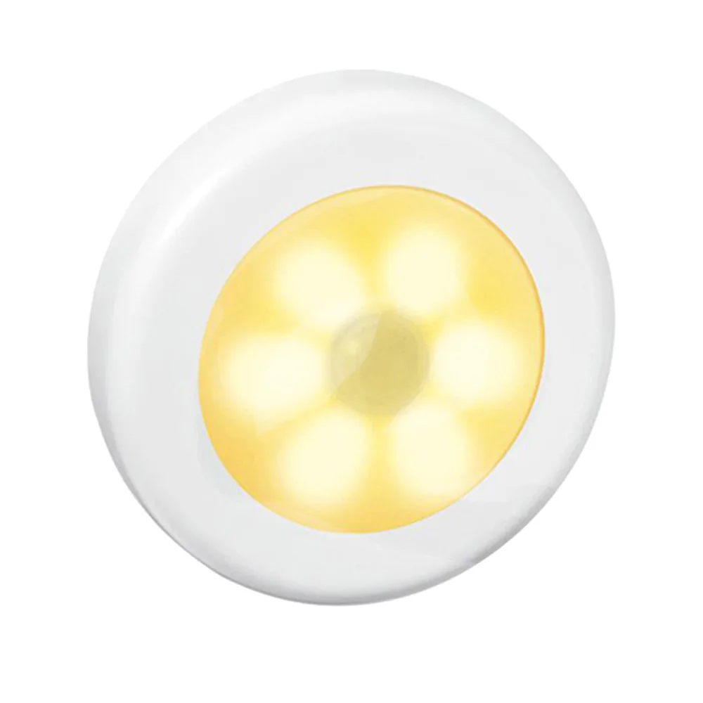 Warm White Aimkeeg 1 шт. 6 светодиодов PIR датчик движения Ночной свет беспроводной детектор свет настенный светильник свет авто вкл/выкл шкаф батарея мощность - Испускаемый цвет: Warm White