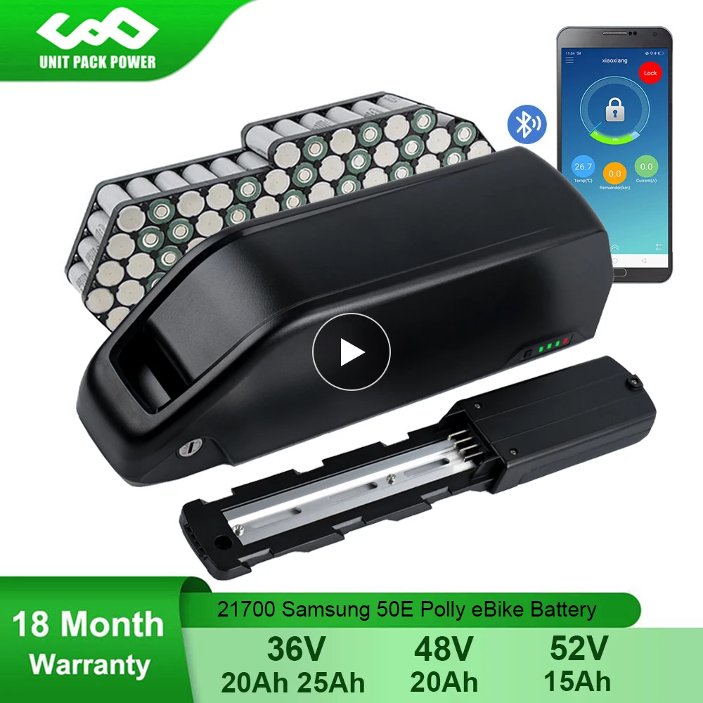 21700 батарея eBike 48V 20Ah 52V 15Ah 36V 25Ah Bluetooth Samsung 50E Bicycle Bateria для 1500W 1000W 750W 500W 350W мотора |